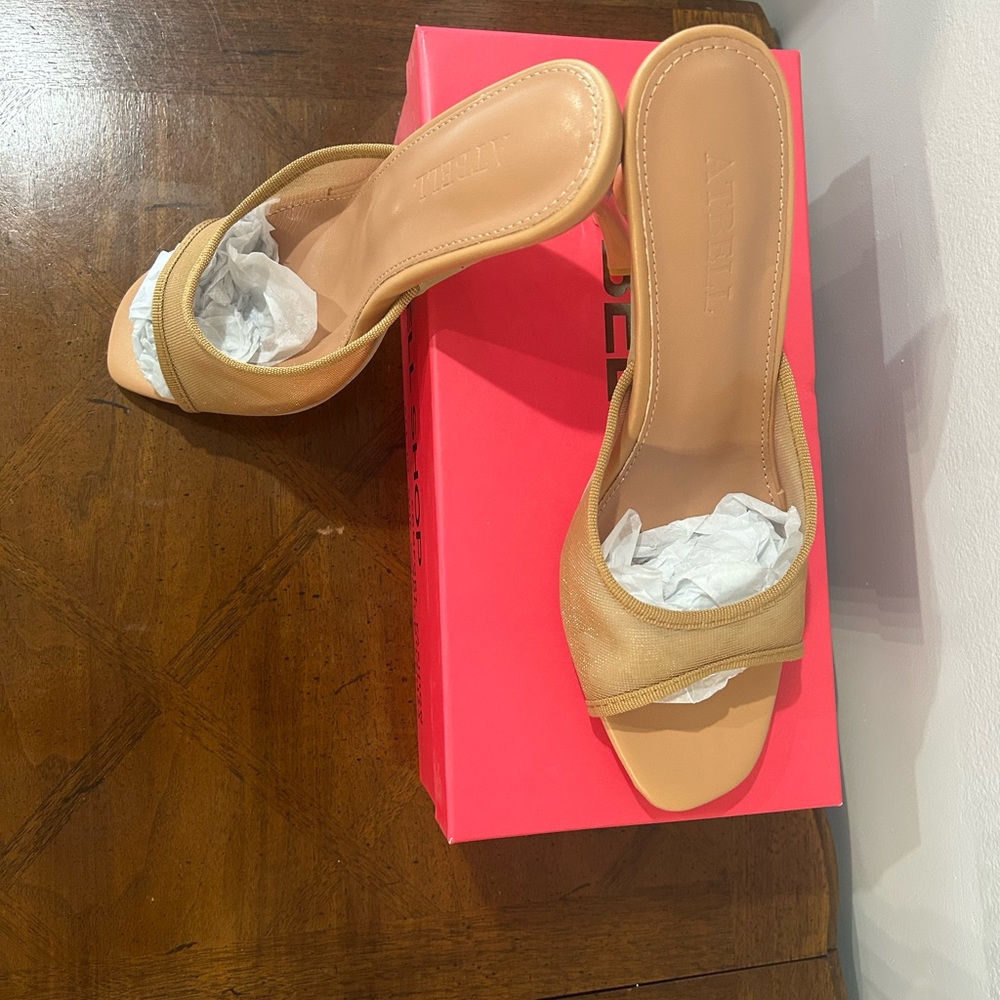 🛍️ ATBELL Neutral Mesh High Heels Nude Mules – Size 8 - Picture 3 of 7